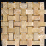 Mosaic Marble Tile St. Louis - Polished Marble Mosaic Tile Honey Onyx Thassos Dot